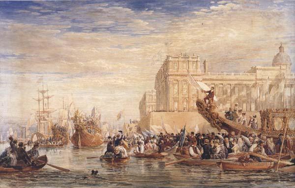 David Cox Embarkation of His Majesty George IV from Greenwich (mk47) china oil painting image